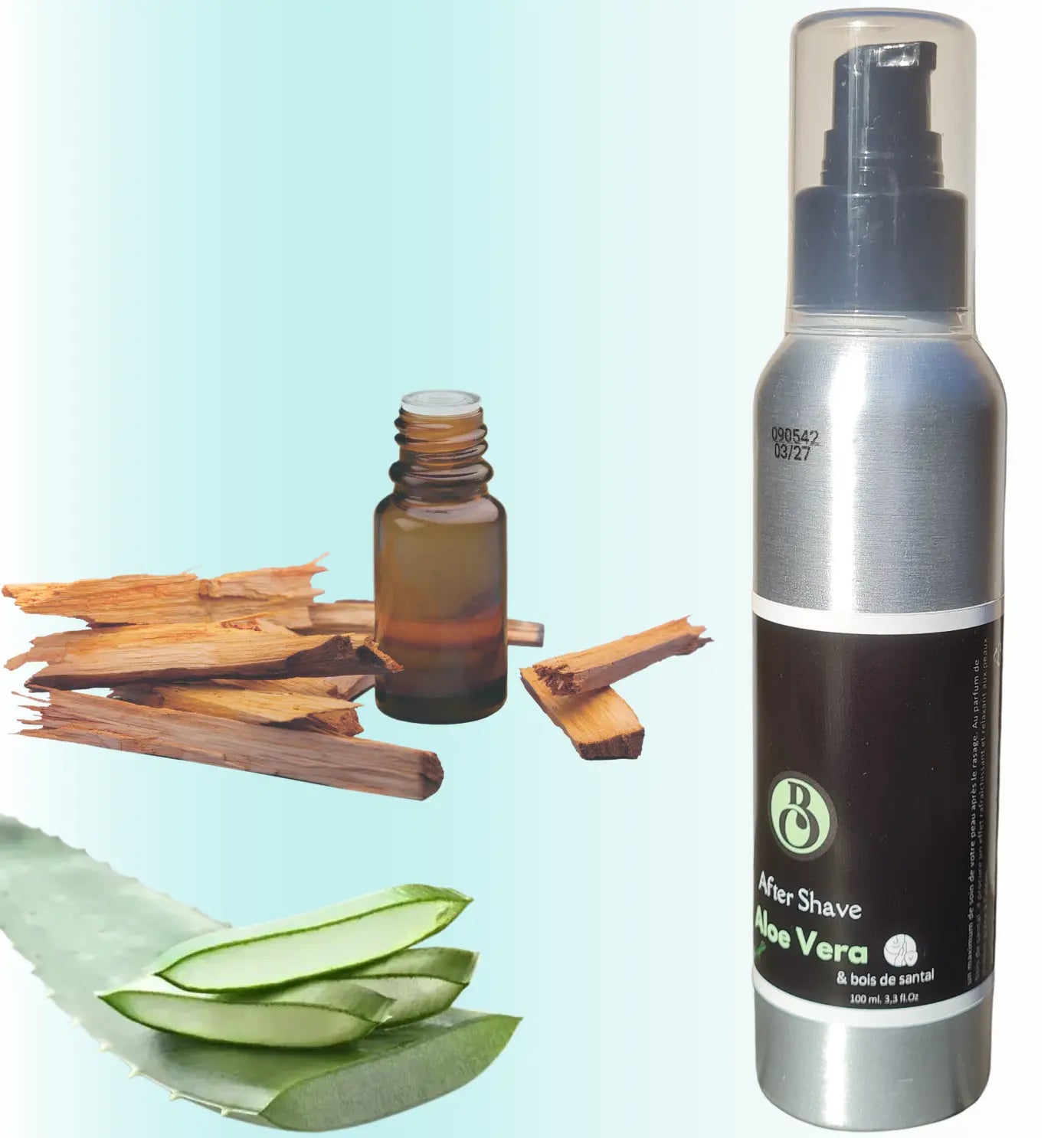 Après-rasage à l'aloe vera parfum de bois de santal
